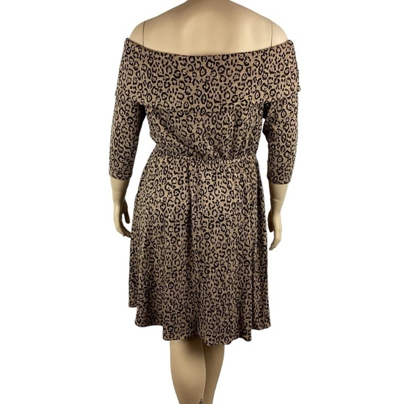 Lane Bryant Off the Shoulder Dress Size 14/16 Wild Animal - Picture 5 of 7